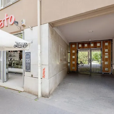 Daire Bright And Spacious Penthouse W/ Terrace & Parking Budapeşte
